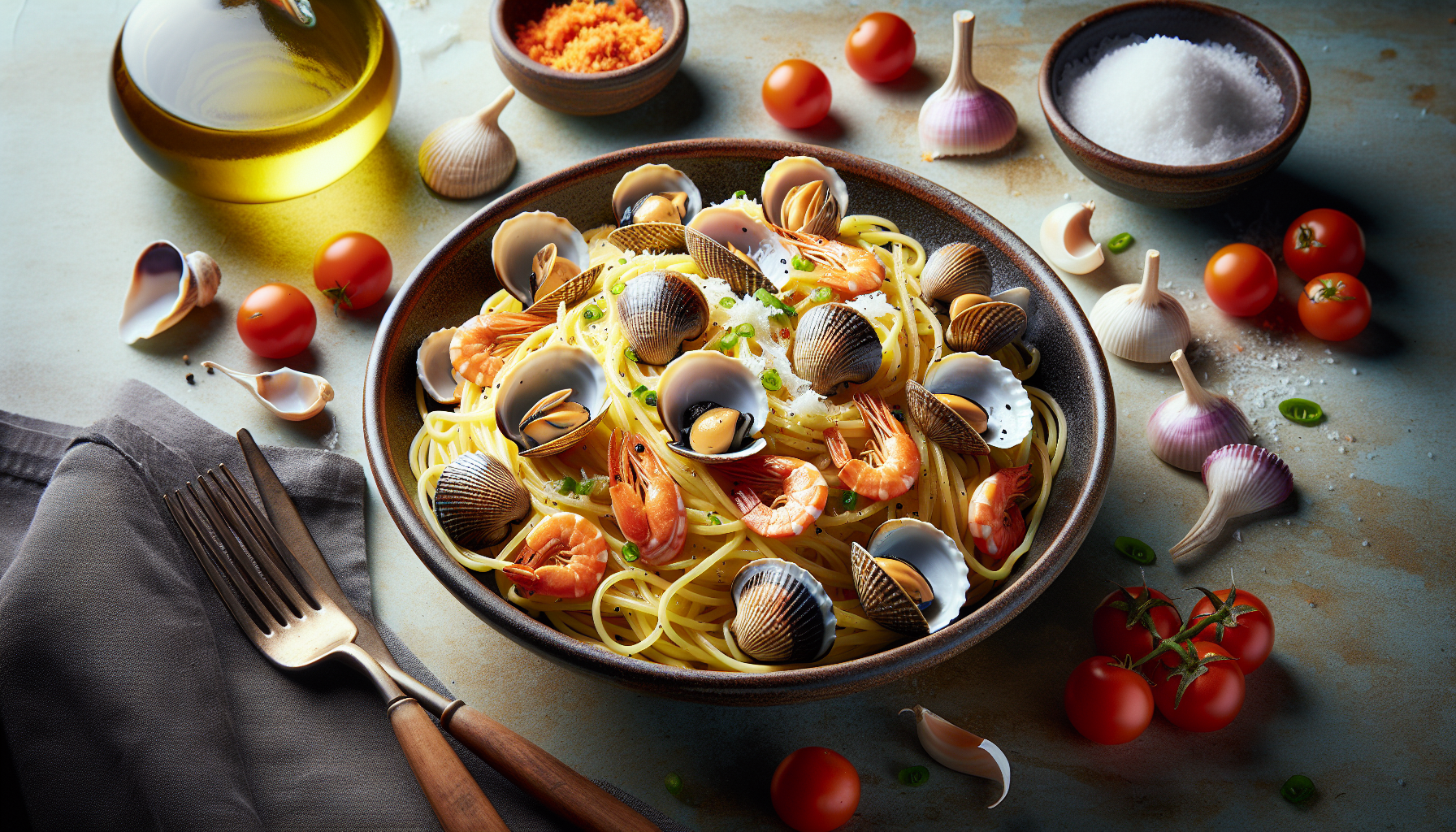 Spaghetti vongole e bottarga